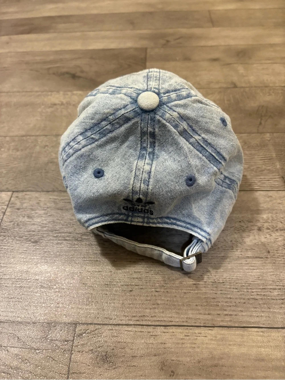 Adidas Light Wash Denim Cap with Navy Blue Logo